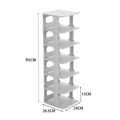 7 Tier Home Organiser Footwear Stand Shoe Rack Tall Storage Shelf Unit Cabinet