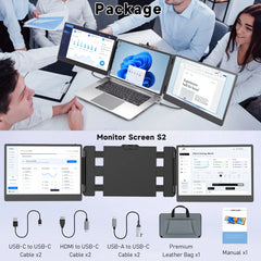 OEM S2 Triple Portable Laptop Screen Extender Monitor 14 Inch FHD 1080P IPS Dual Screen Portable Monitor Extension for Laptop