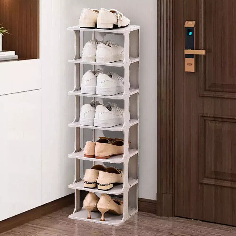 7 Tier Home Organiser Footwear Stand Shoe Rack Tall Storage Shelf Unit Cabinet