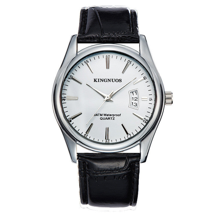 New Men's Single Calendar Waterproof Steel Band Watch