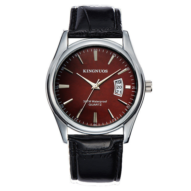 New Men's Single Calendar Waterproof Steel Band Watch