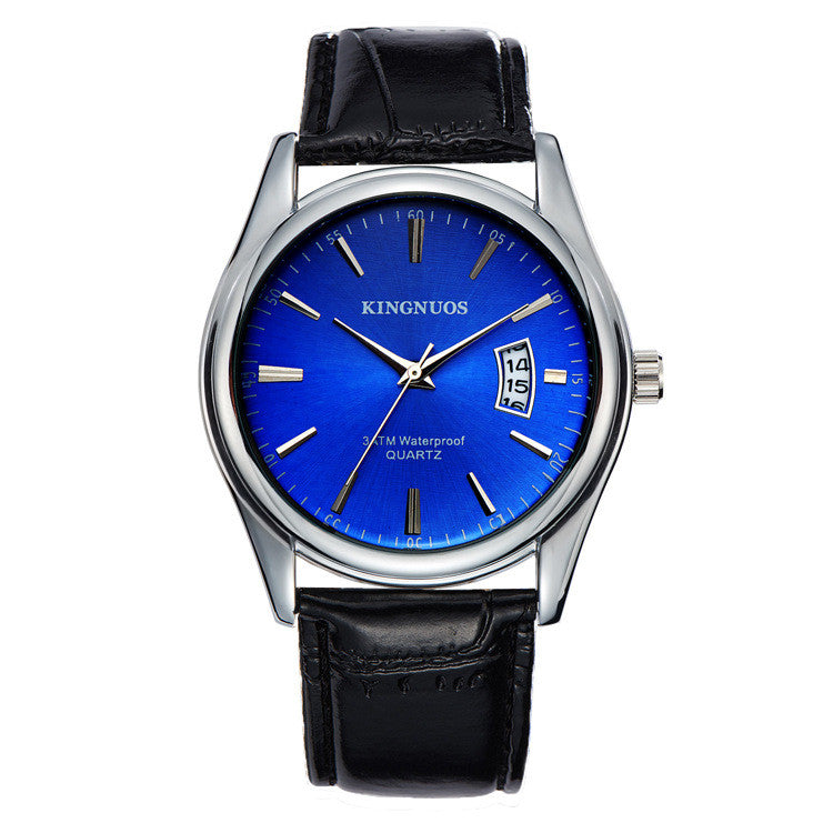 New Men's Single Calendar Waterproof Steel Band Watch