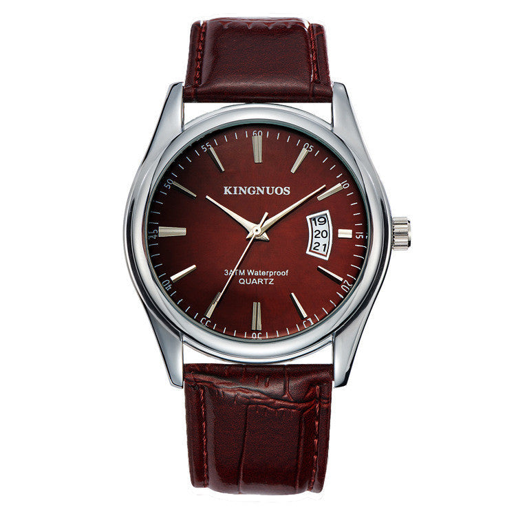 New Men's Single Calendar Waterproof Steel Band Watch
