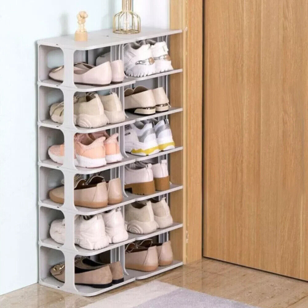 7 Tier Home Organiser Footwear Stand Shoe Rack Tall Storage Shelf Unit Cabinet